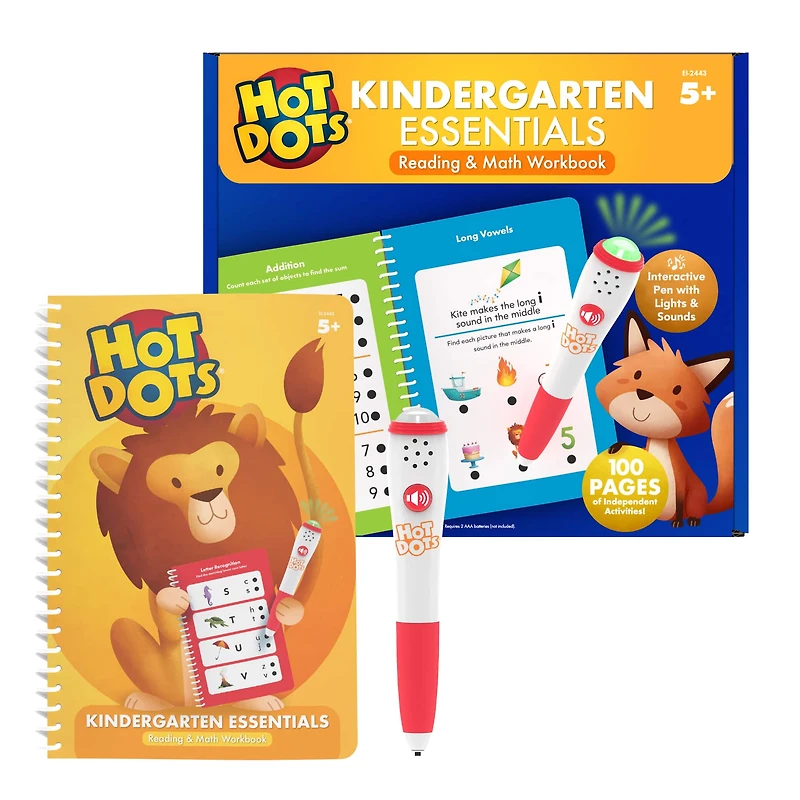 Educational Insights Hot Dots Kindergarten Essentials Reading & Math Workbook