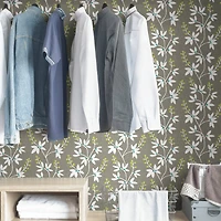 NuWallpaper Taupe & Lime Fairfield Peel & Stick Wallpaper