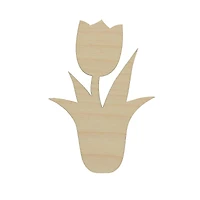 Essentials by Leisure Arts 24 Pack 2.5" x 3.63" Tulip Flat Wood Shape