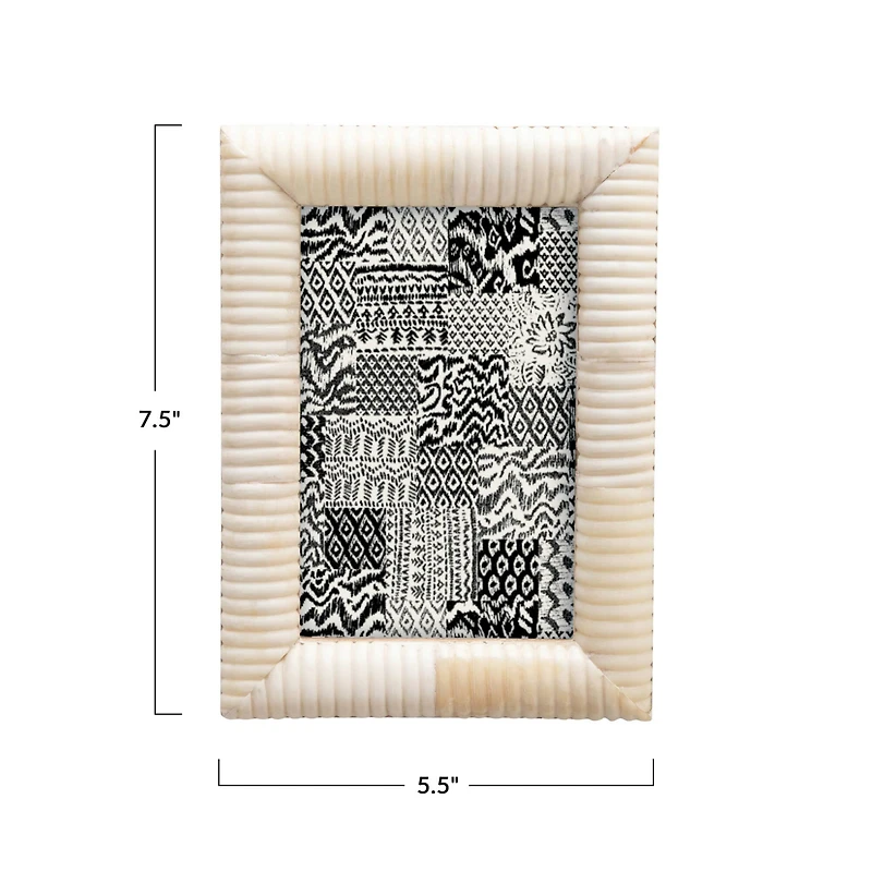 Hello Honey® Natural Hand-Carved Bone 4" x 6" Photo Frame