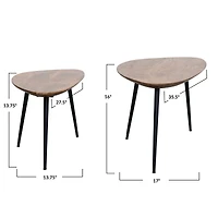 Hello Honey® Mid-Century Modern Wood & Metal Organic Shaped Nesting Table Set