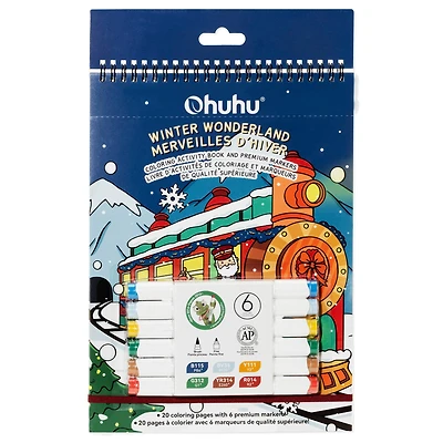 Ohuhu® Winter Wonderland Coloring Activity Book & Premium Markers