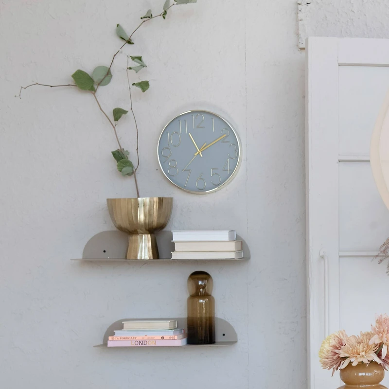 Hello Honey® 12" Gray & Gold Aureate Hour Wall Clock