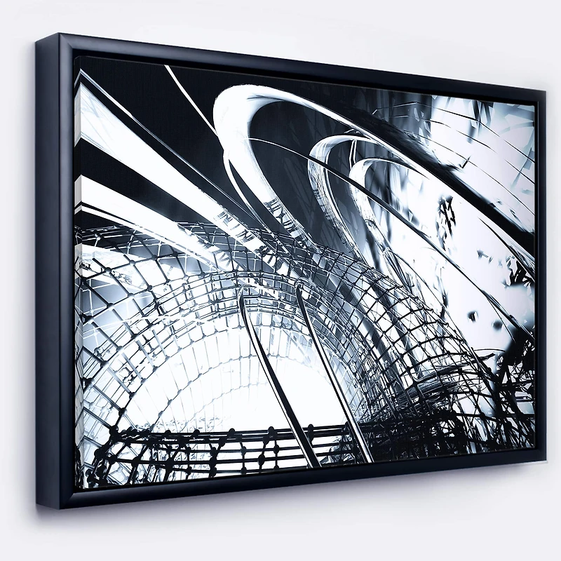 Designart - 3D Abstract Art Black Structural