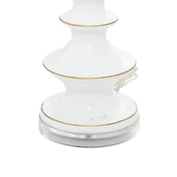 30" White Polystone & Iron Traditional Table Lamp