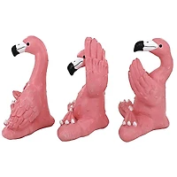 Design Toscano 13.5" Large The Zen of Pink Flamingos Yoga Garden Statues Set