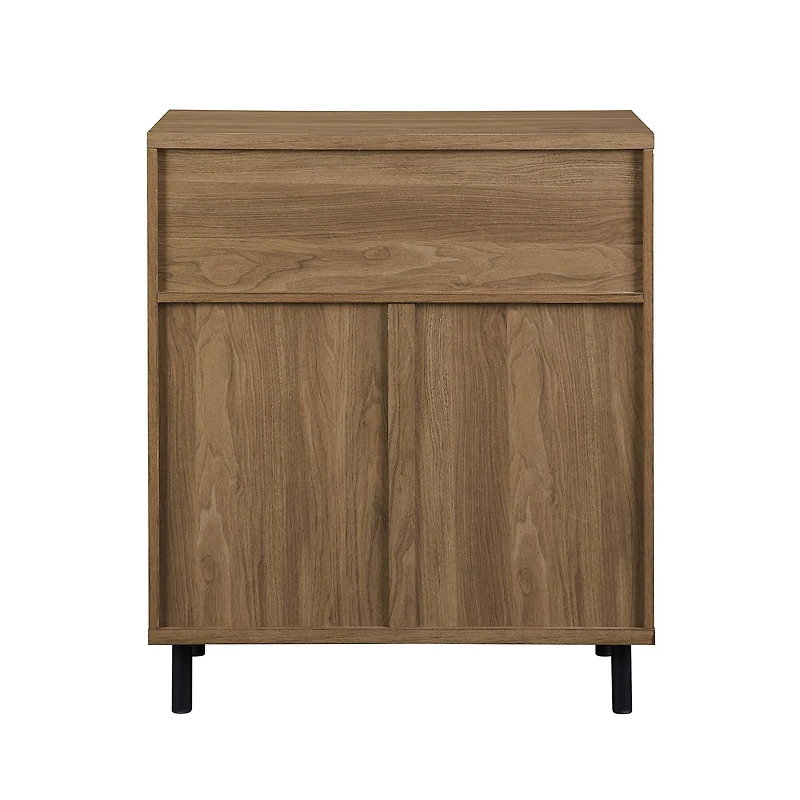 Walker Edison English Oak Mesh Metal Accent Cabinet