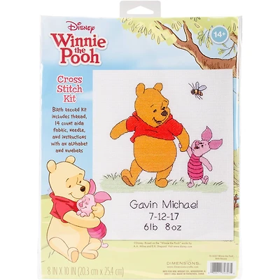 Dimensions® Winnie the Pooh Birth Record Disney Counted Cross Stitch Kit