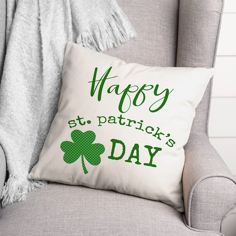 Happy St Patricks Day 18" x 18" Throw Pillow