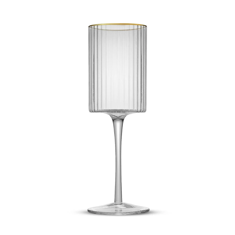 JoyJolt® Christian Siriano 11.5oz. Optic Gold Rim White Wine Glasses, 4ct.