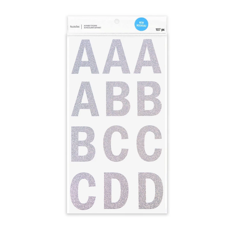 Silver Glitter Alphabet Stickers by Recollections™