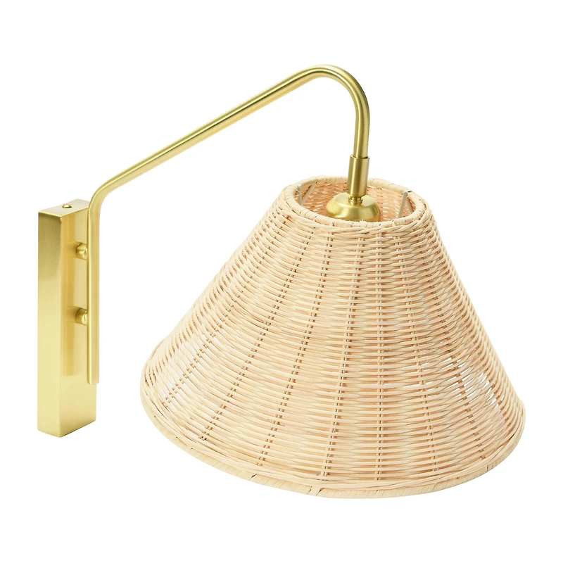 Hello Honey® Rattan & Metal Wall Sconce