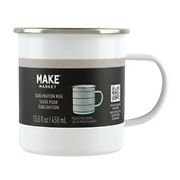 15.5oz. White Metal Sublimation Camping Mug by Make Market®