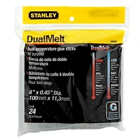 Stanley® DualMelt™ 4" Dual Temperature Glue Sticks, 2 Packs of 24