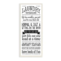 Stupell Industries Laundry Wisdom Sign Daily Life Cleaning Puns Wood Wall Plaque