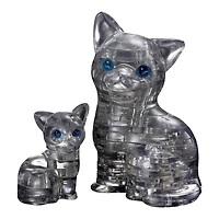 Original 3D Crystal Puzzle™ Black Cat & Kitten 49 Piece Puzzle