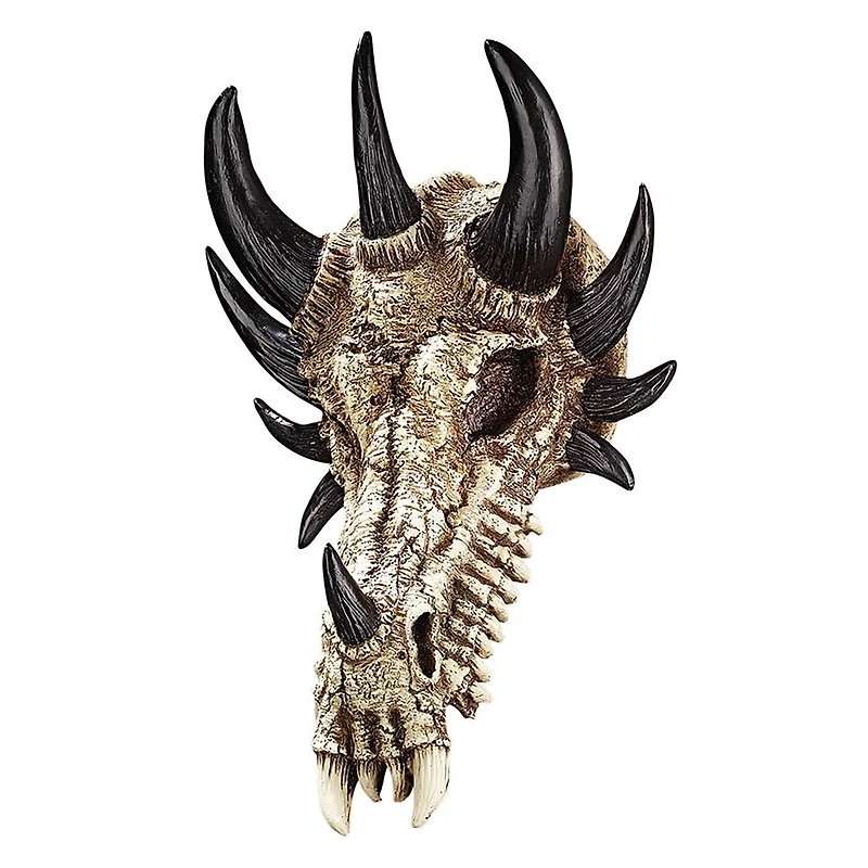 Design Toscano 12" Manchester's Dragon Bones Sculptural Skull Wall Sculpture
