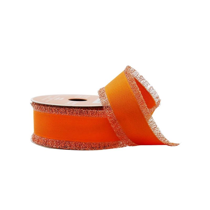 1.5" x 10yd Orange Frayed Edge Ribbon by Celebrate It®