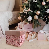 Large Holly Jolly Velvet Lid Gift Box by Ashland®