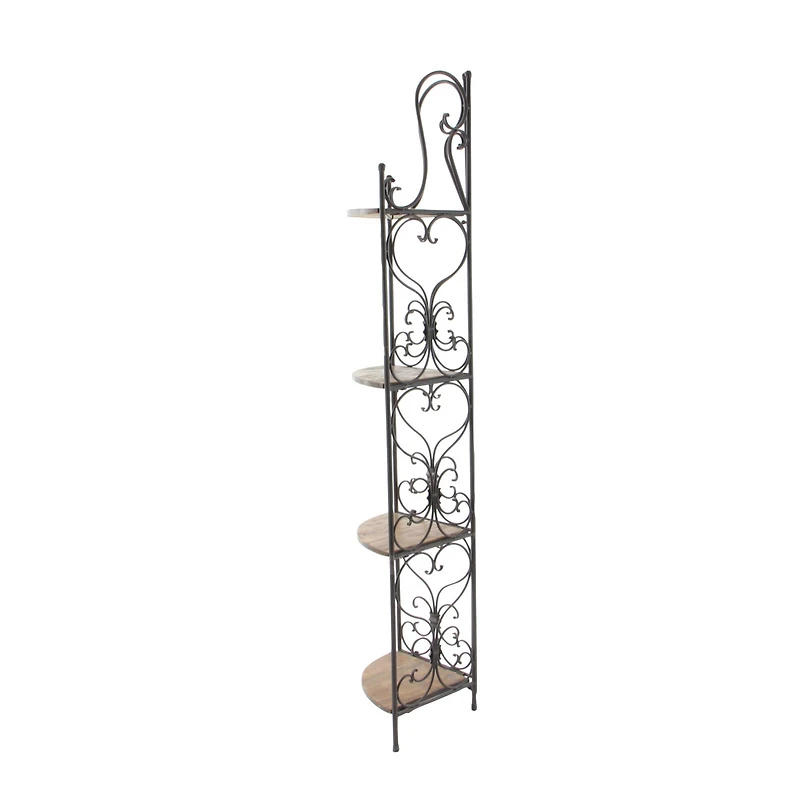 66" Brown Iron Farmhouse Baker's Rack