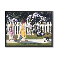 Stupell Industries Girls Gardening Framed Wall Art