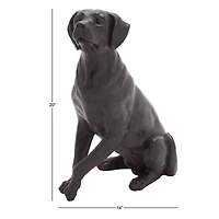 20" Brown Traditional Polystone Dog Sculpture