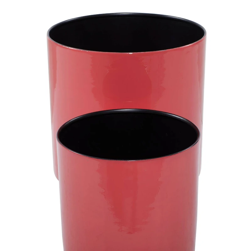 Red & Black Metal Modern Planter Set