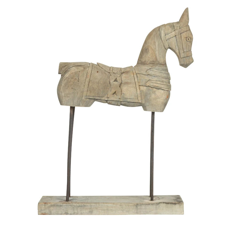 Hello Honey® 22" Distressed Mango Wood Horse Figurine