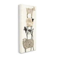 Stupell Industries Fun Stacked Sheep and Goats Farm Animals Canvas Wall Art