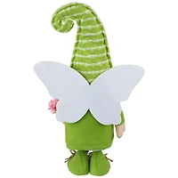 16" Green & Yellow Butterfly Gnome Spring Figurine