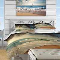 Designart 'Beautiful Tropical Beach with Palms' Beach Bedding Set