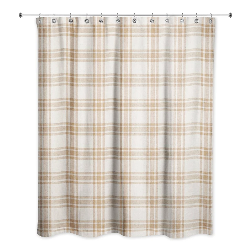 Orange Plaid Shower Curtain