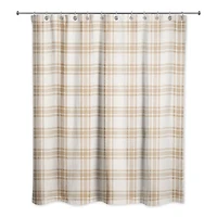 Orange Plaid Shower Curtain