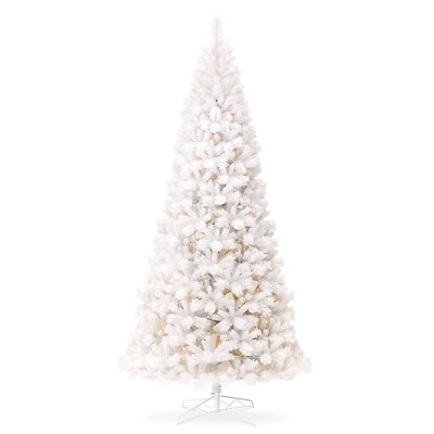 10ft. Pre-Lit White Slim Artificial Christmas Tree, Warm White Lights