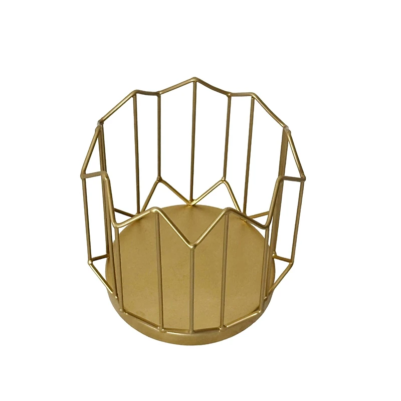 4.75" Gold Geometric Metal Candle Holder by Ashland®