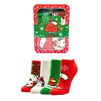 Peanuts® 4 Pack Cozy Socks in Christmas Gift Tin