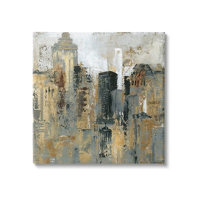 Stupell Industries Abstract Cityscape Urban Buildings Canvas Wall Art