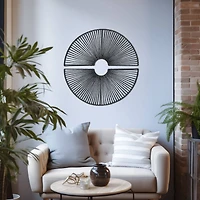 American Art Decor Twin Eclipses 2-Piece Black Paper Rope Wall Art - 30.25" x 30.25"