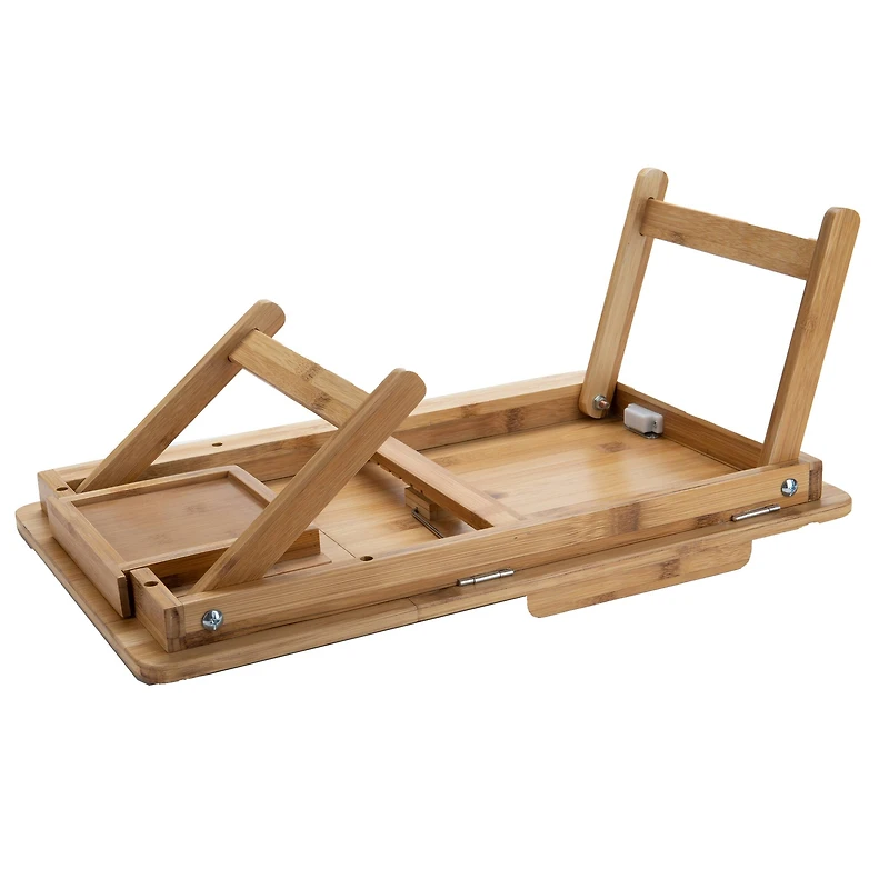 Mind Reader Bamboo Adjustable Lap Desk with Foldable Legs
