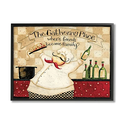 Stupell Industries Gathering Place Phrase Vintage Framed Wall Art