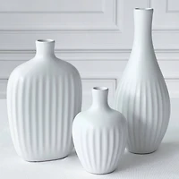 Kate Aspen® White Textured Ceramic Minimalist Vase Set