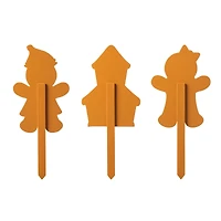 Glitzhome® Wooden Gingerbread Man Yard Stake Set