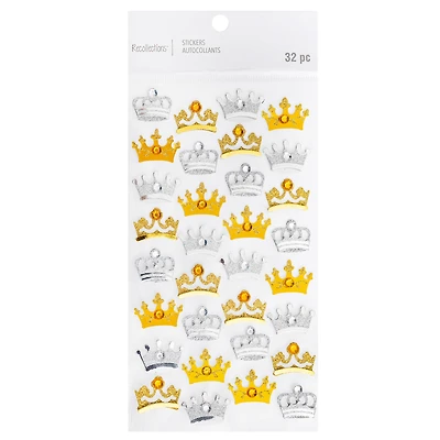 Silver & Gold Crown Gemstone Stickers by Recollections™