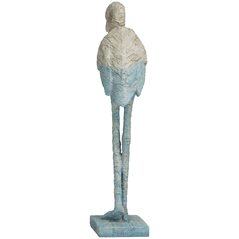 19" Light Blue Ombre Textured Flamingo Sculpture