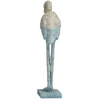 19" Light Blue Ombre Textured Flamingo Sculpture