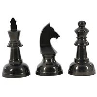 CosmoLiving by Cosmopolitan Dark Gray Chess Sculpture Set