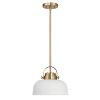 Hello Honey® Arte White & Gold Industrial Metal 2-Tone Ceiling Light