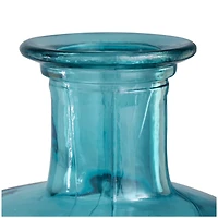 29" Teal Recycled Glass Tall Spanish Bottleneck Vase