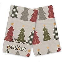 Sweater Weather Tree Pattern Tea Towel Set