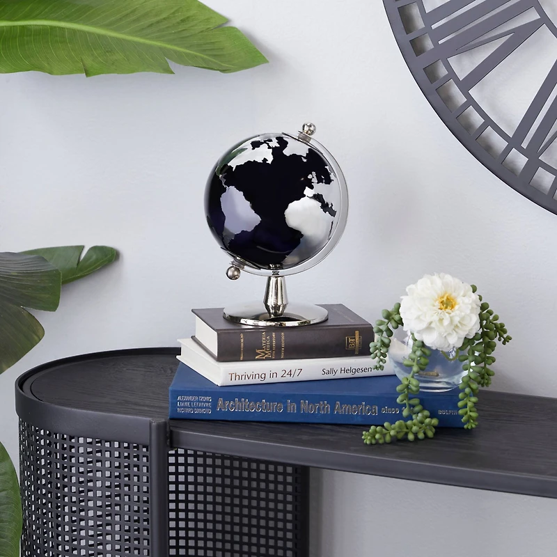 8" Blue Stainless Steel Contemporary Globe